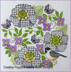 (image for) Blackwork Scabious And Chickadee
